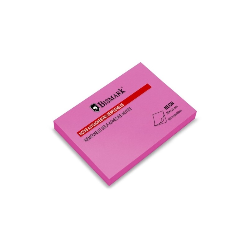 Blocchetto Bismark di 100 foglietti adesivi 76x127 mm - Neon Magenta