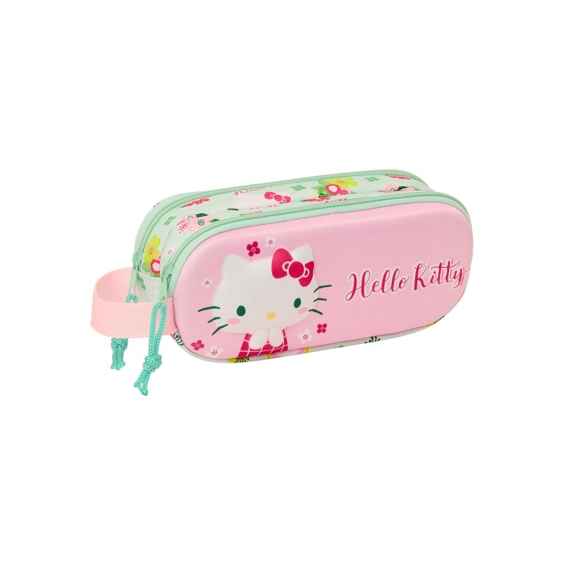 Safta Hello Kitty 3D Tote Case - 2 scomparti - Maniglia a mano - 21x8x6cm - Rosa