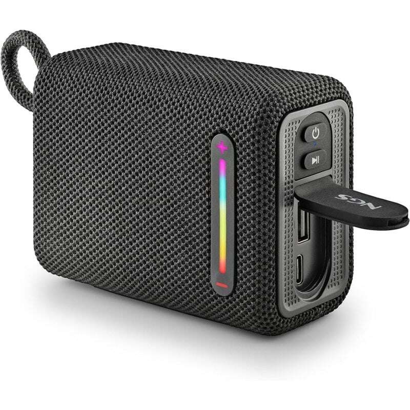 NGS Roller Fury 1 Altoparlante Bluetooth 15W TWS - Autonomia fino a 9h - Resistenza all'Acqua IPX6 - Colore Nero