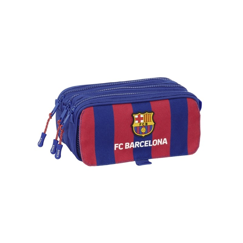 Safta F.C. Barcelona Astuccio per matite - 3 scomparti - 21.5x10x8cm - Rosso e blu