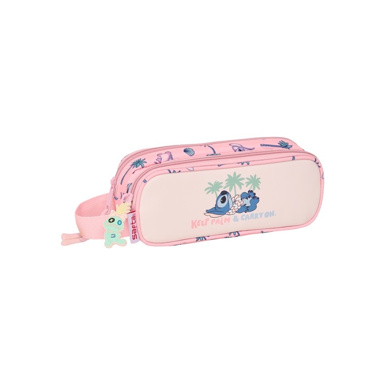 Safta Stitch Beach Tote Case - 2 scomparti - Maniglia a mano - 21x8x6cm - Rosa