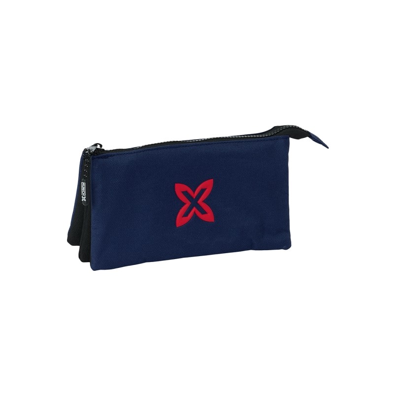 Safta Munich Basics Astuccio per matite - 3 scomparti - 22x12x3cm - Blu navy