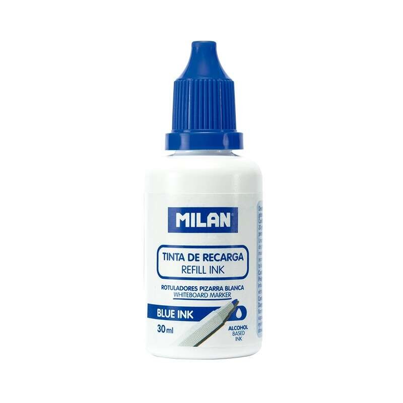 Flacone d'inchiostro Milan per pennarelli per lavagna ricaricabili - 30 ml - Inchiostro a base di alcol - Colore blu