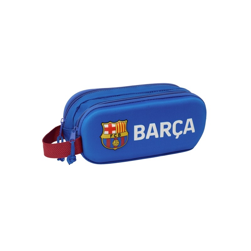 Safta F.C. Barcelona Portamatite 3D - 2 scomparti - Impugnatura a mano - 21x8x6cm - Blu