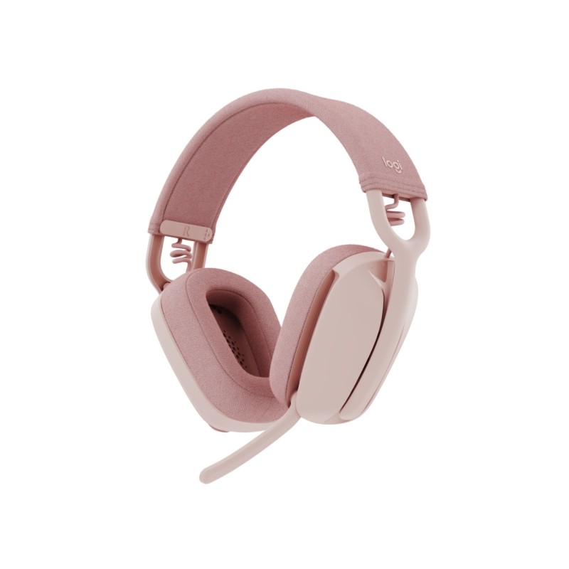 Logitech Zone Vibe 100 Cuffie senza fili - Bluetooth 5.2 - Portata 30 metri - 2 microfoni - Rosa