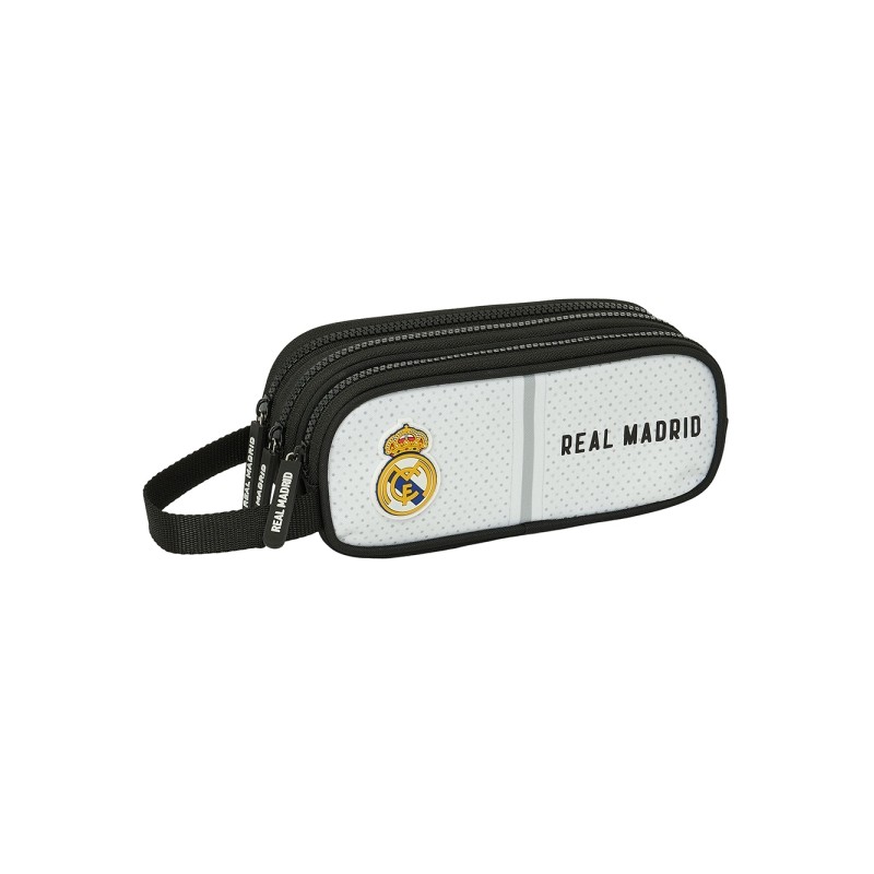 Safta Real Madrid 1st Team Kit 24/25 Astuccio per matite - 3 scomparti - Impugnatura a mano - 21x8.5x7cm - Colore bianco