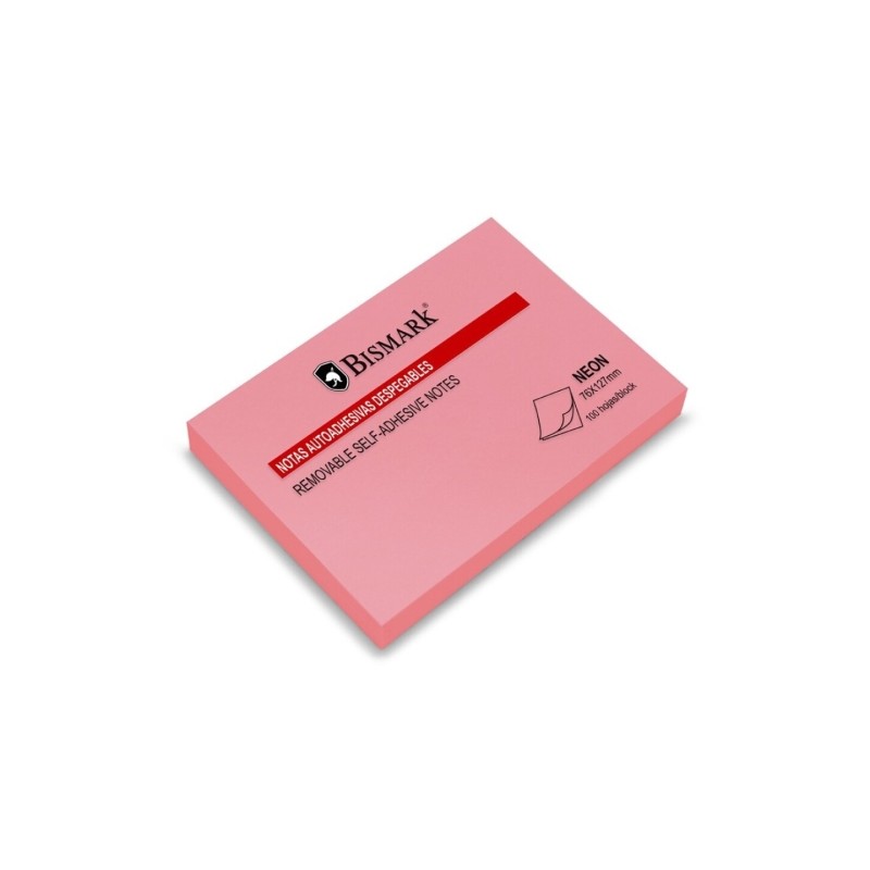 Bismark Blocco di 100 note adesive 76x127 mm - Rosa neon