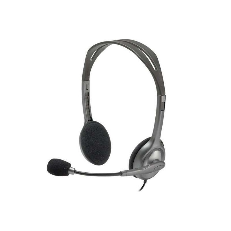 Logitech H111 Cuffie stereo con microfono - Microfono ruotabile - Archetto regolabile - Jack da 3.5 mm - Cavo da 1.80 m 