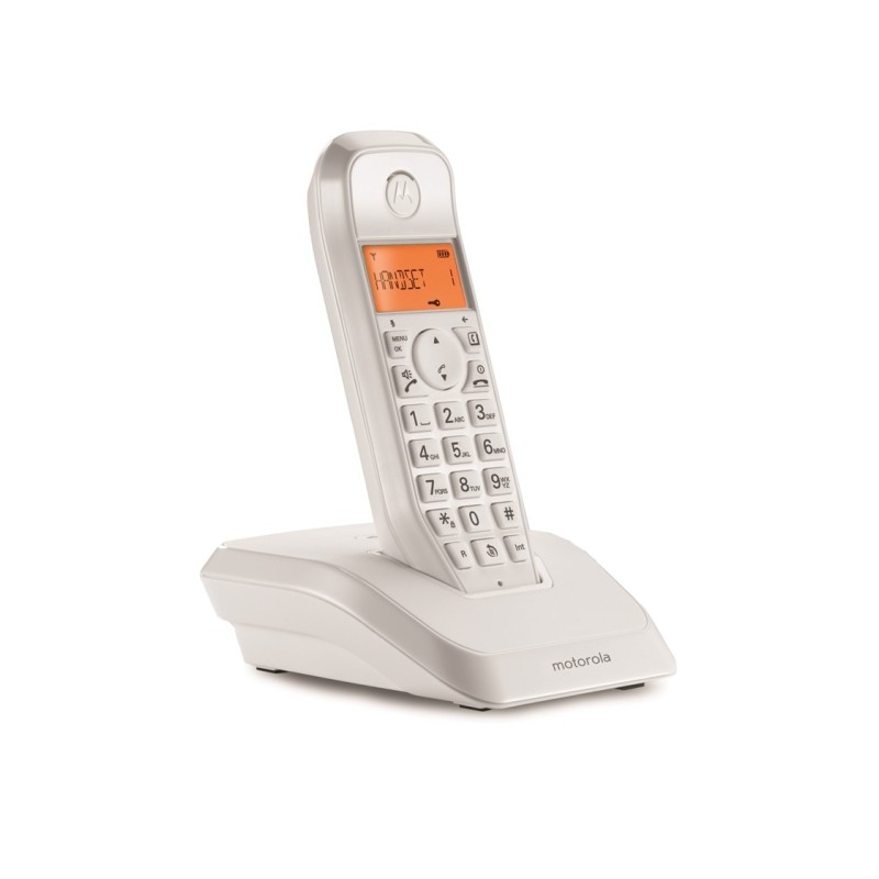 Telefono cordless Dect Motorola S1201 - ID chiamante - Segreteria telefonica - Vivavoce - Bianco