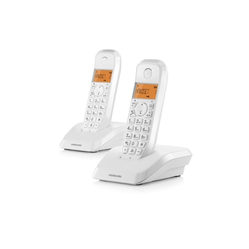 Motorola S1202 Telefono cordless Dect + 1 Vivavoce - ID chiamante - Segreteria telefonica - Vivavoce - Colore bianco