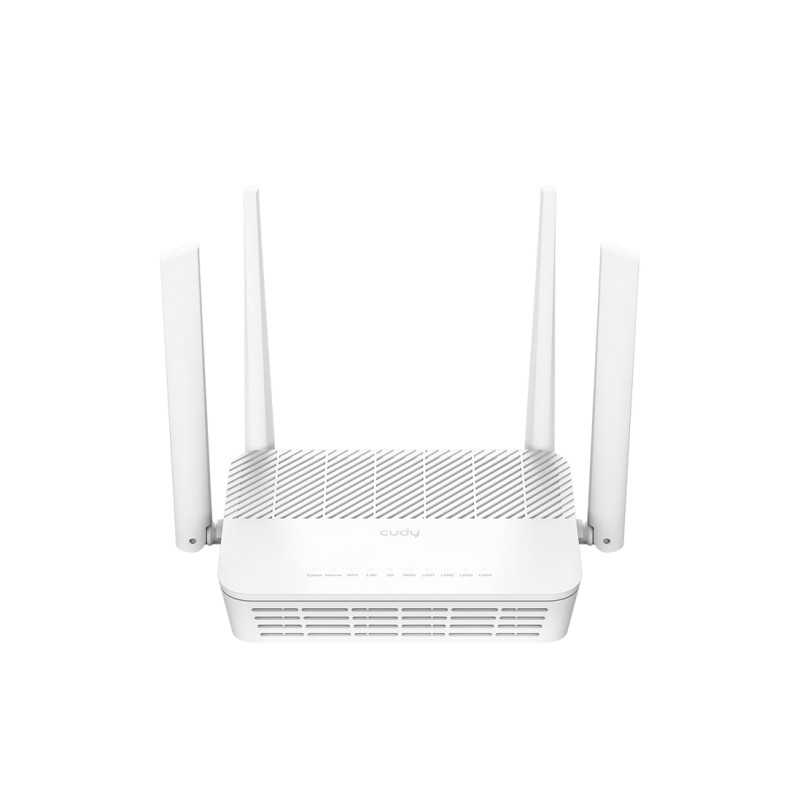 Cudy WiFi Router 6 2.5G Mesh Dual Band AX3000 - Velocità fino a 1000Mbps - 4 porte - 4 antenne fisse 5dBi - Tecnologia 