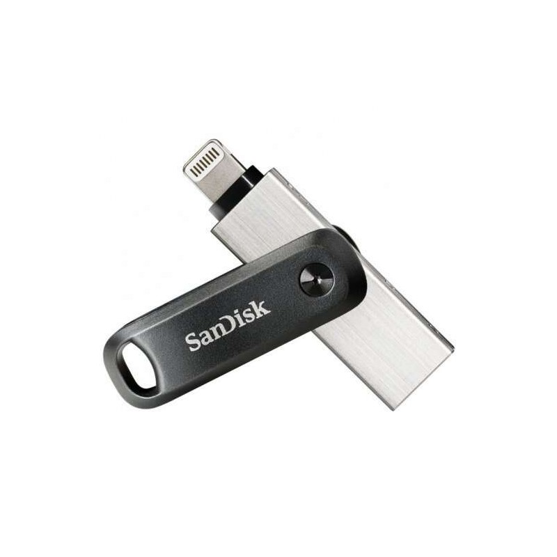 Sandisk IXpand Go Unità flash USB 3.0 e Lightning da 128 GB - Design metallico/plastica - Colore acciaio/nero (Pendrive