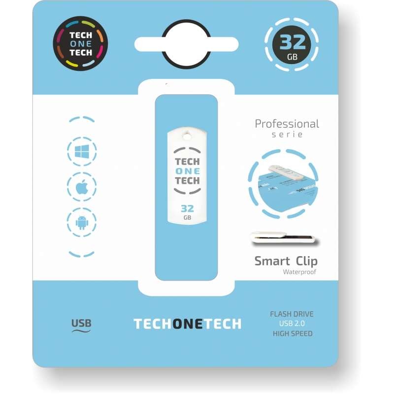 TechOneTech Pro Smart Clip USB 2.0 Memoria 32 GB (Pendrive)