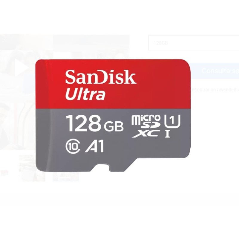 Sandisk Ultra SDXC 128GB UHS-I A1 Classe 10 Micro SDXC 128GB UHS-I A1 Classe 10 con adattatore