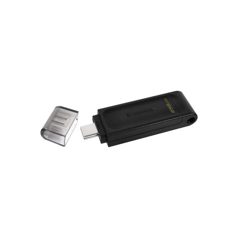 Kingston DataTraveler 70 USB-C 3.2 Gen 1 256 GB di memoria - Con cover - Nero (Pendrive)