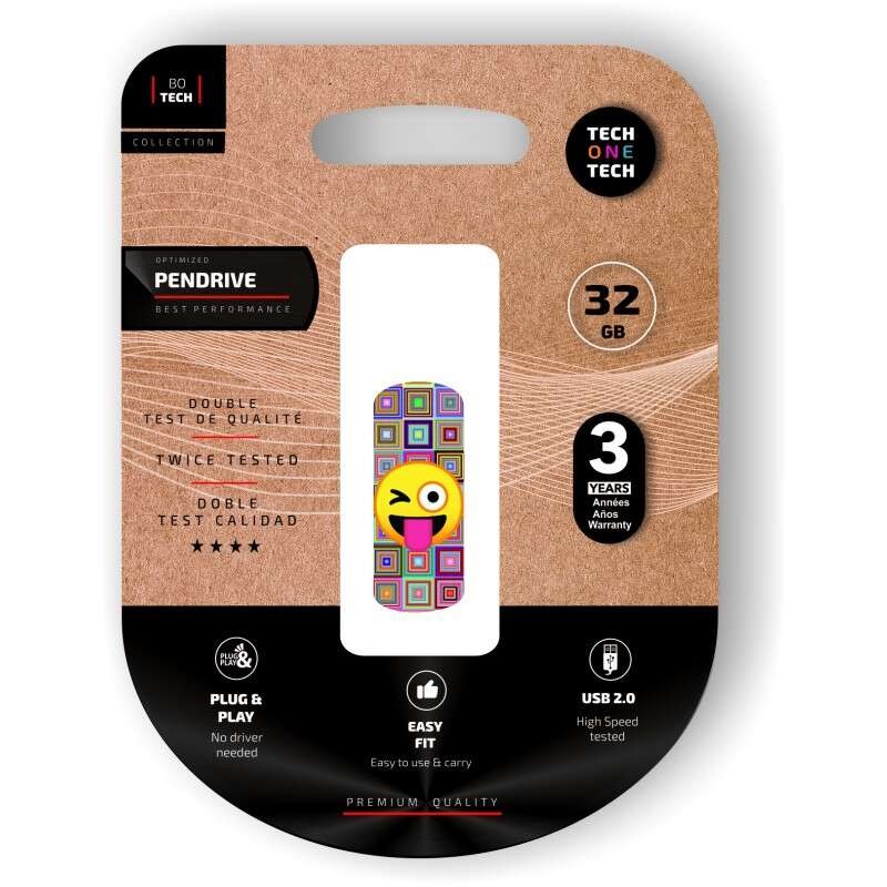 TechOneTech Clip Tech Emoji Wink USB 2.0 Memoria 32GB (Pendrive)