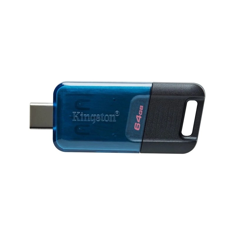 Kingston DataTraveler 80M USB-C 3.2 Gen 1 Unità flash 64GB - 200 MB/s in lettura - Blu/Nero (unità flash)