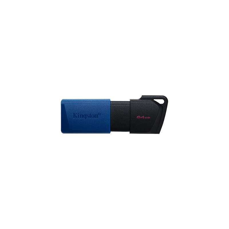 Unità flash USB Kingston DataTraveler Exodia M 64 GB - USB 3.2 Gen 1 - Cappuccio mobile - Clip portachiavi - Nero/Blu (