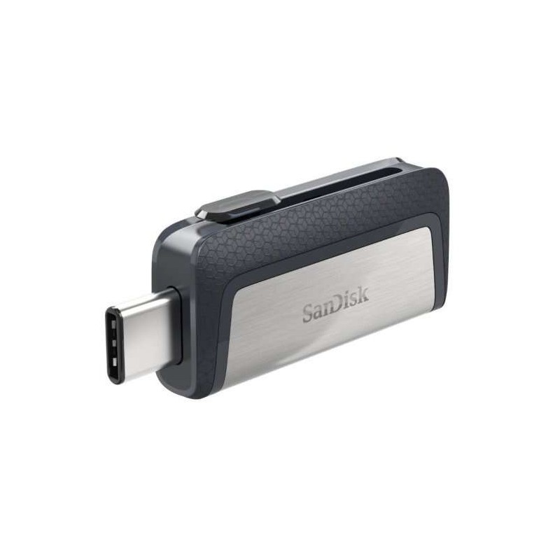 Memoria Sandisk Ultra Dual USB-C e USB-A da 32 GB - Lettura fino a 150 MB/s - Design metallico - Colore acciaio/nero (Pe