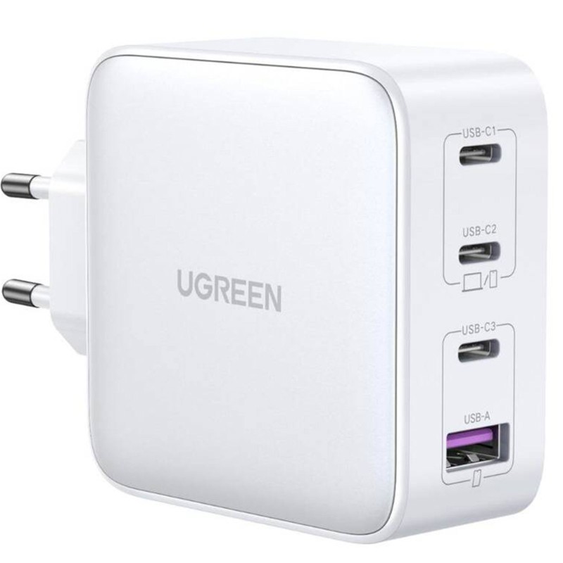 UGREEN Caricatore USB 100W GaN Nexode. 3 x USB Type-C. 1 x USB3. White 15337