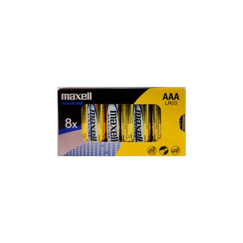 Confezione di 8 batterie alcaline LR03 AAA 1.5 V di Maxell