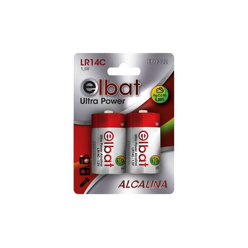 Elbat Confezione da 2 batterie alcaline LR14C