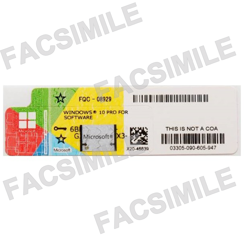 Windows 10 Professional 64 Bit Licenza Solo Etichetta