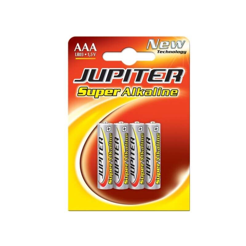Confezione Jupiter da 4 batterie alcaline LR03 AAA - Alta tecnologia - affidabilità - alte prestazioni - massime presta
