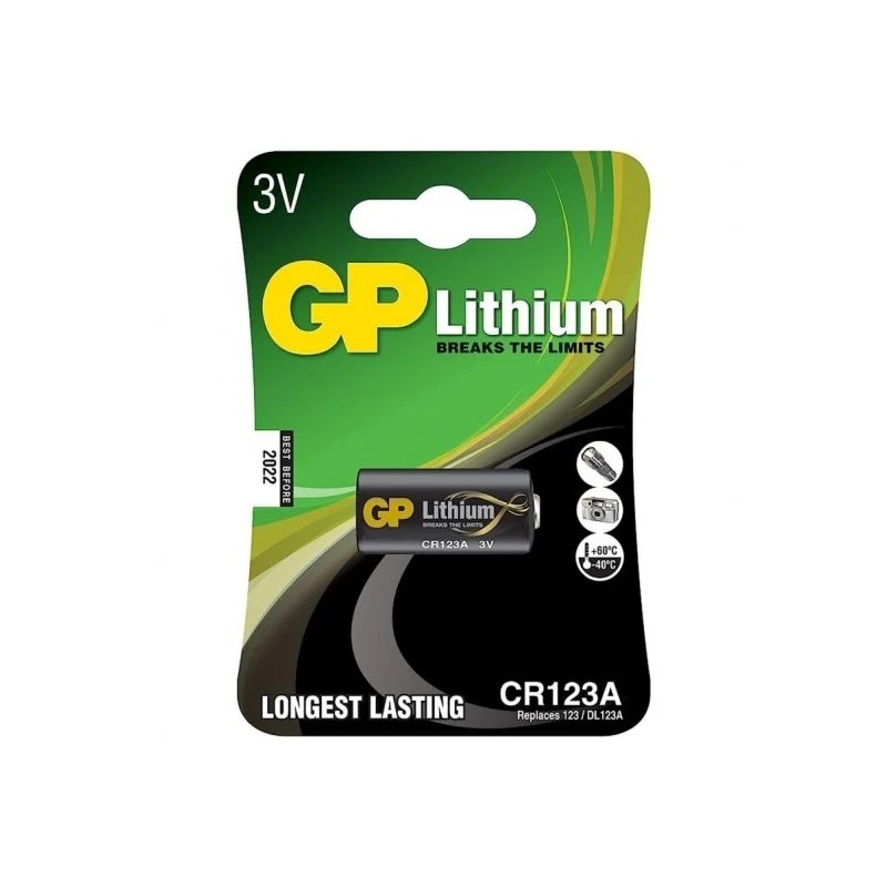 GP Batteria al litio CR123A Confezione da 1 Batteria 123A 3V