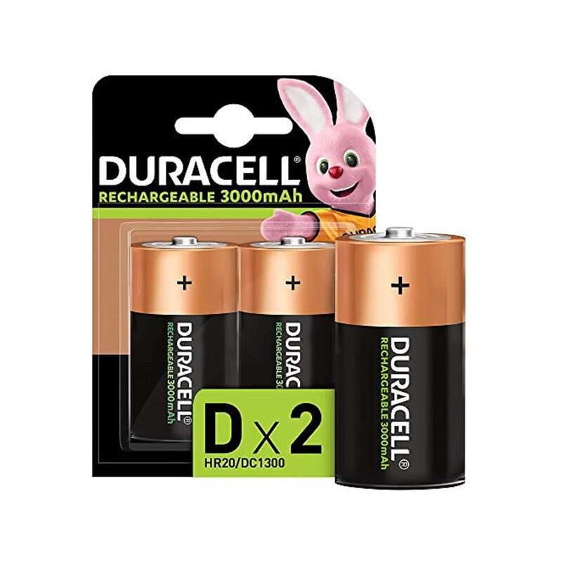 Batterie ricaricabili Duracell NiHM D LR20 1.2V 3000mAh - precaricate - 2 unità
