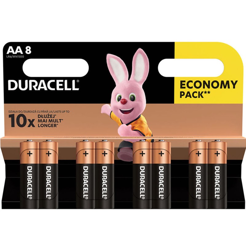 Duracell Alkaline 8 Batterie AA Stilo LR6 1.5V