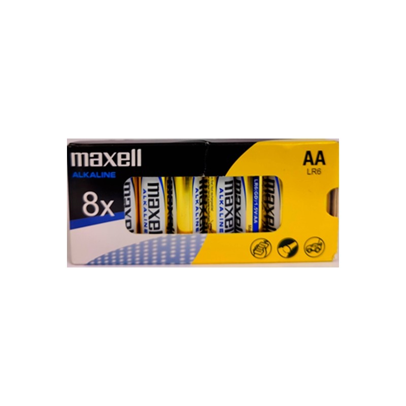 Confezione di 8 batterie alcaline LR06 AA 1.5 V Maxell