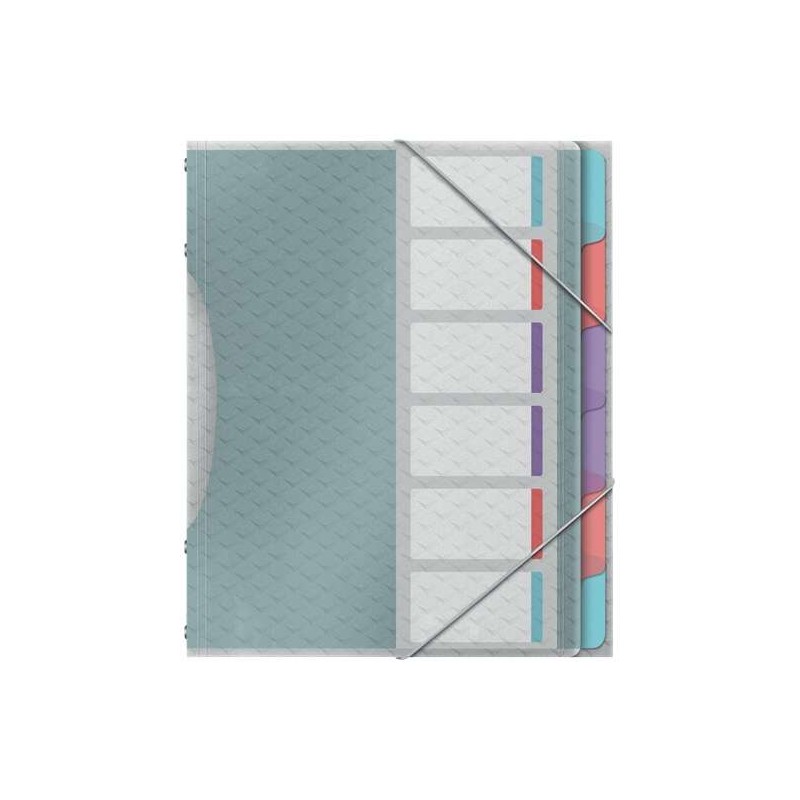 Esselte Colour'Breeze Raccoglitore ad anelli a 6 lembi multicolore - Formato A4 - 3 lembi sul retro - Polipropilene goff
