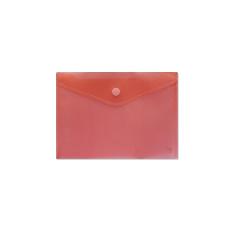 Busta per documenti A4 - Chiusura a velcro - In polipropilene - Dimensioni 325x230mm - Rosso trasparente