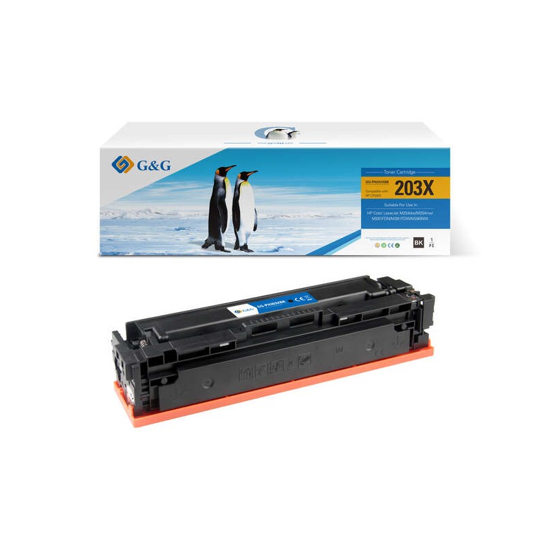 GeG HP CF540X/CF540A/CF400X/CF400A Cartuccia toner generica nera - Sostituisce 203X/203A/2013A/201X/201A