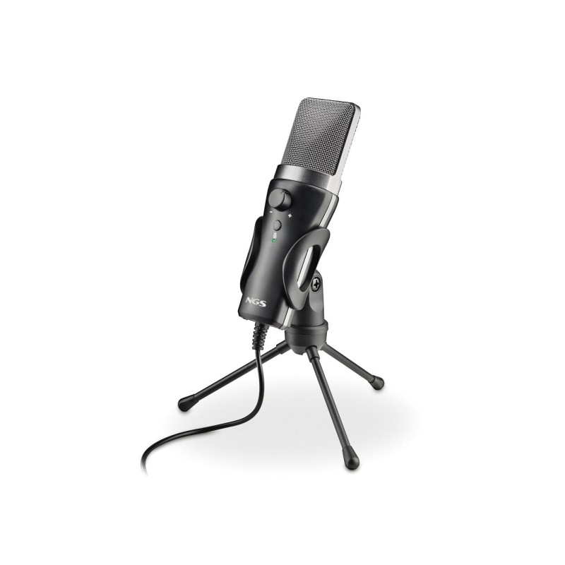 NGS MS120USB Microfono per streaming USB - Configurazione regolabile - Registrazione cardioide - Porta di monitoraggio p