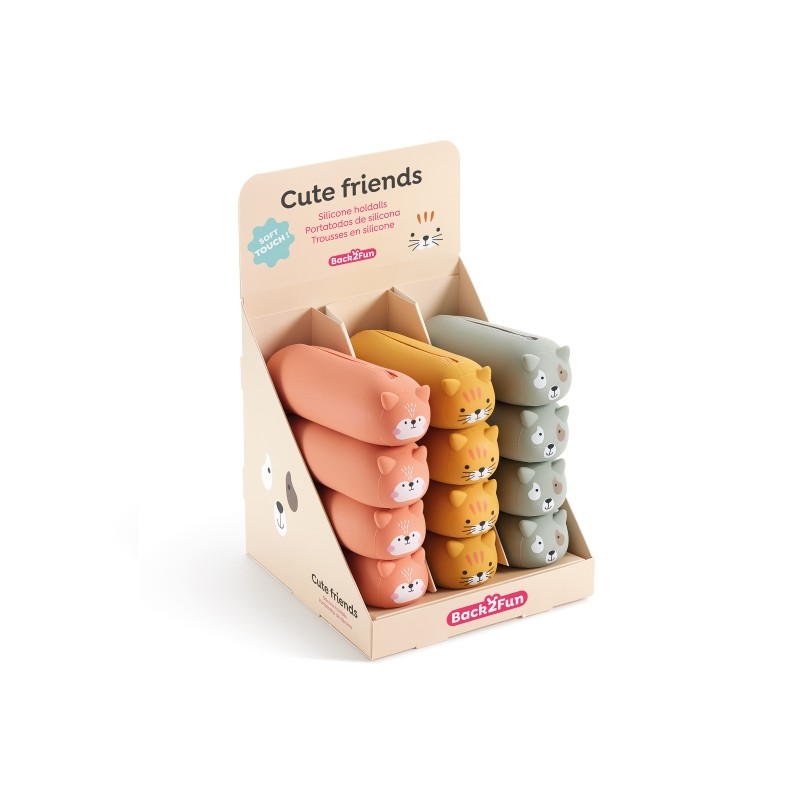 Miquel Rius Back2Fun Espositore di animali carini con 12 porta stuzzicadenti in silicone - 4 di ogni modello di animale 