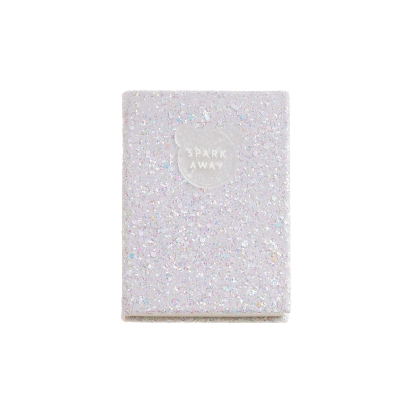 Miquel Rius Back2Fun Taccuino incollato con copertina bianca glitterata e toppa in silicone - 96 fogli di carta cuciti 1