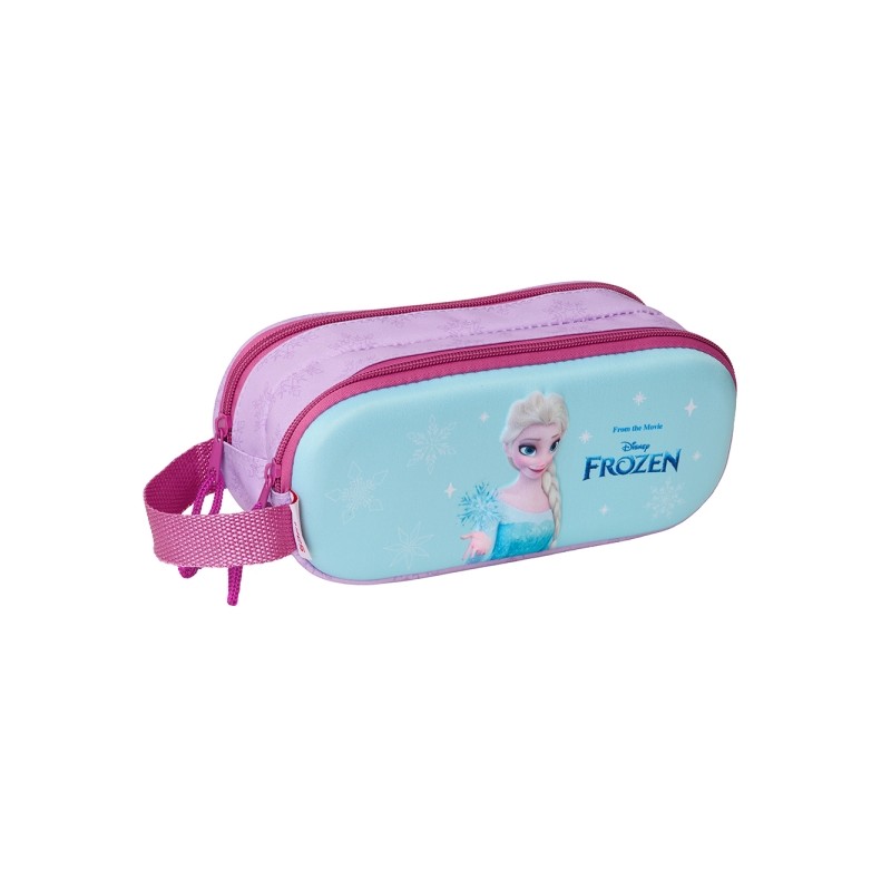 Safta Frozen 3D Pencil Case - 2 scomparti - Maniglia a mano - 21x8x6cm - Rosa/Blu - Safta Frozen 3D Pencil Case - 2 scom
