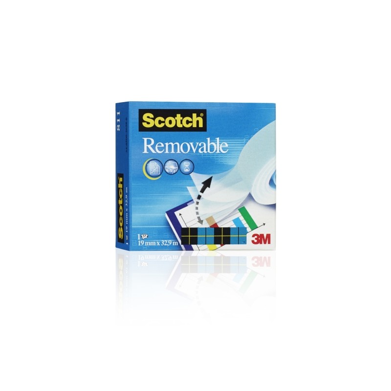 Scotch Nastro adesivo invisibile - Riutilizzabile - 19 mm x 33 m - Colore trasparente