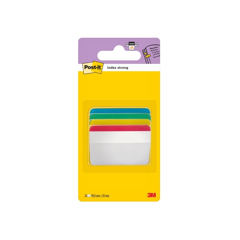 Dispenser per indici Post-It con 24 pennarelli riposizionabili - Forma rettangolare - Colori assortiti