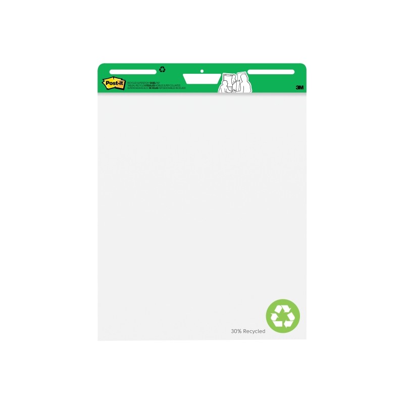 Post-It Super Sticky Meeting Pads Confezione da 2 - 30 fogli per pad - Forma rettangolare - 635x762mm - Colore bianco