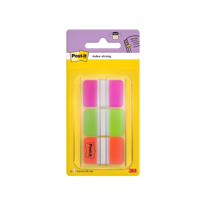 Dispenser per indici Post-It con 66 pennarelli riposizionabili - Forma rettangolare - Colori assortiti