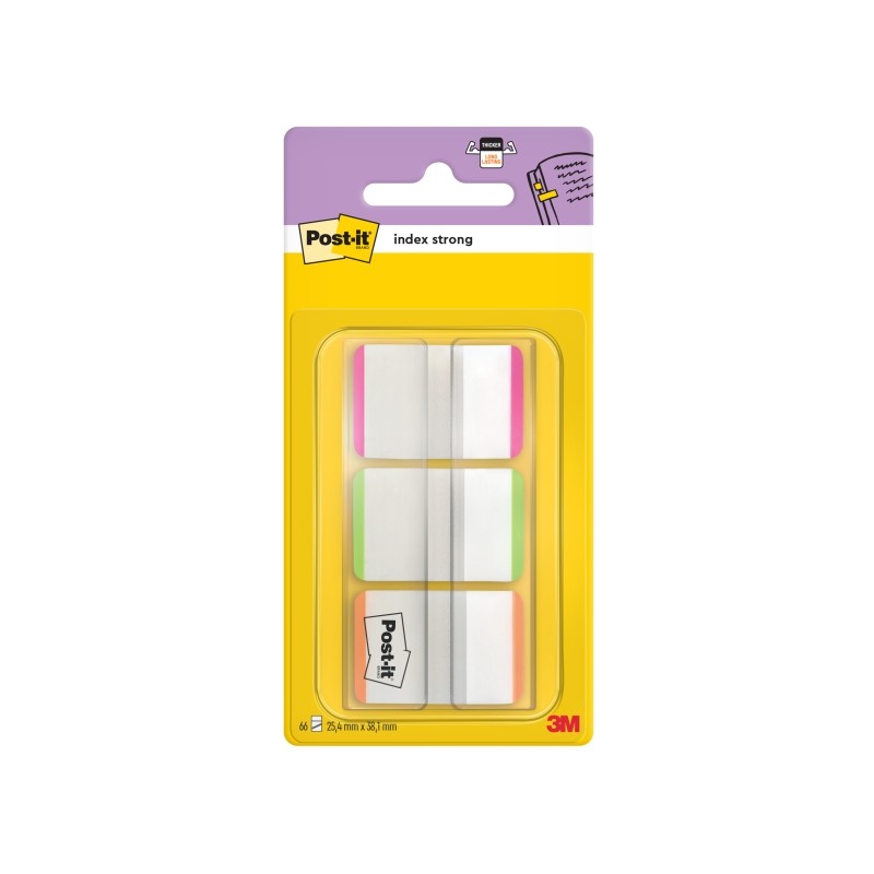 Dispenser per indici Post-It con 66 pennarelli riposizionabili - Forma rettangolare - Colori assortiti