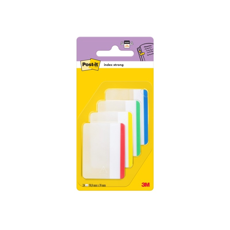 Dispenser per indici Post-It con 24 pennarelli riposizionabili - Forma rettangolare - Colori assortiti