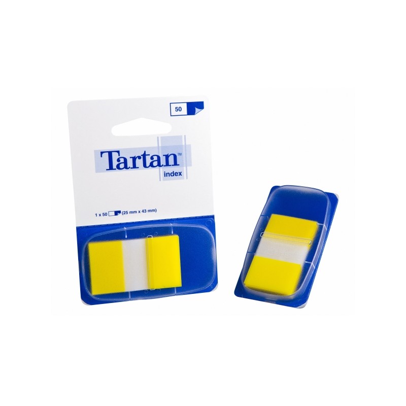 Confezione da 12 dispenser da 50 pennarelli ricaricabili Tartan - 25x43 mm - Colore giallo