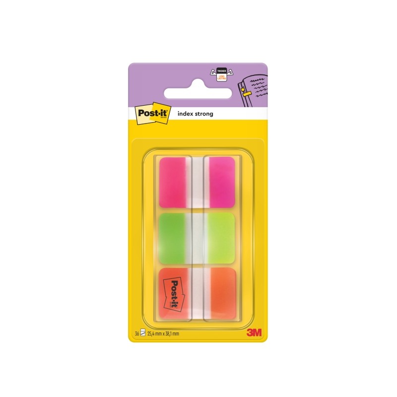 Dispenser per indici Post-It con 36 pennarelli riposizionabili - Forma rettangolare - Colori assortiti