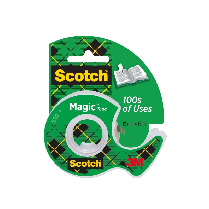 Scotch Magic Invisible Adhesive Tape - Incluso dispenser - 19 mm x 15 m - Colore trasparente