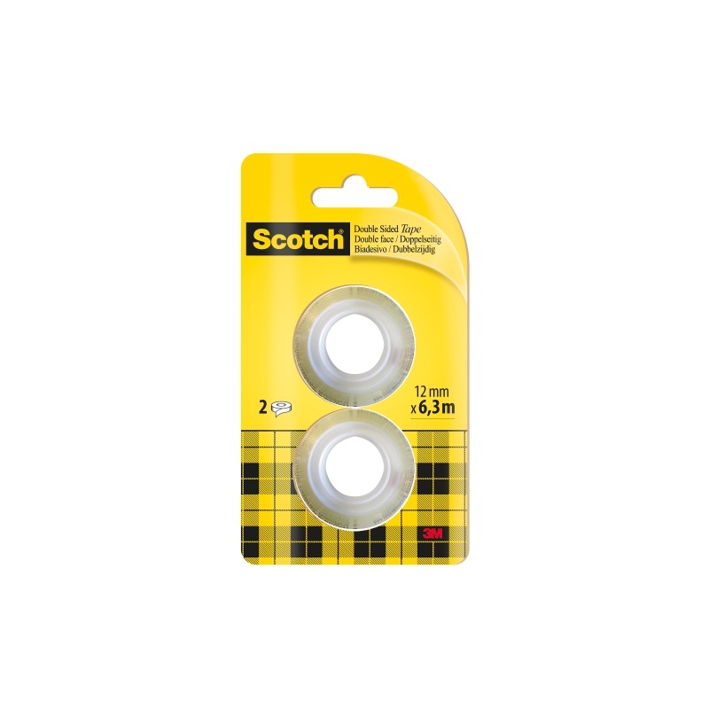 Scotch Nastro biadesivo 2 Pack - Ricarica - 12 mm x 6.3 m - Colore trasparente