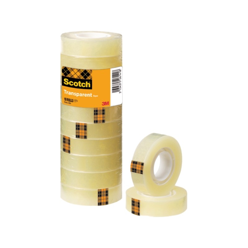 Nastro adesivo Scotch 10 confezioni - 15 mm x 33 m - Colore trasparente